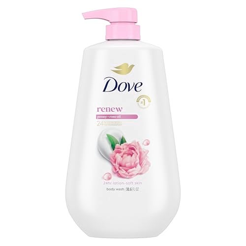 Dove Body Wash with Pump Renew Peony  Rose Oil For 24hr LotionSoft Skin Moisturizing Skin Cleanser with No Sulfates No Parabens 306 Oz